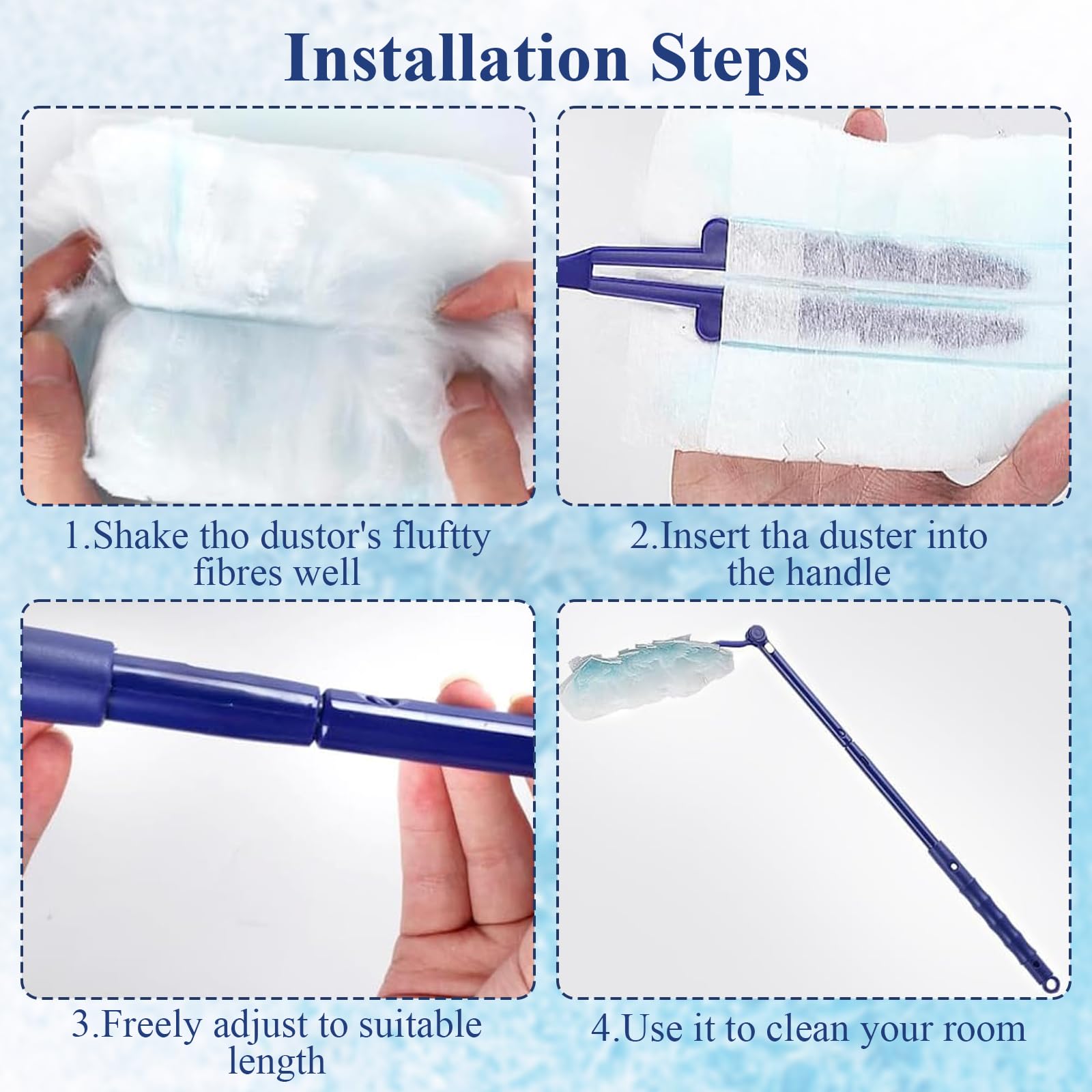 Roinaid 50 Stück für Swiffer Staubmagnet Nachfüllpack, für Swiffer Duster, mit 1 Handgriff