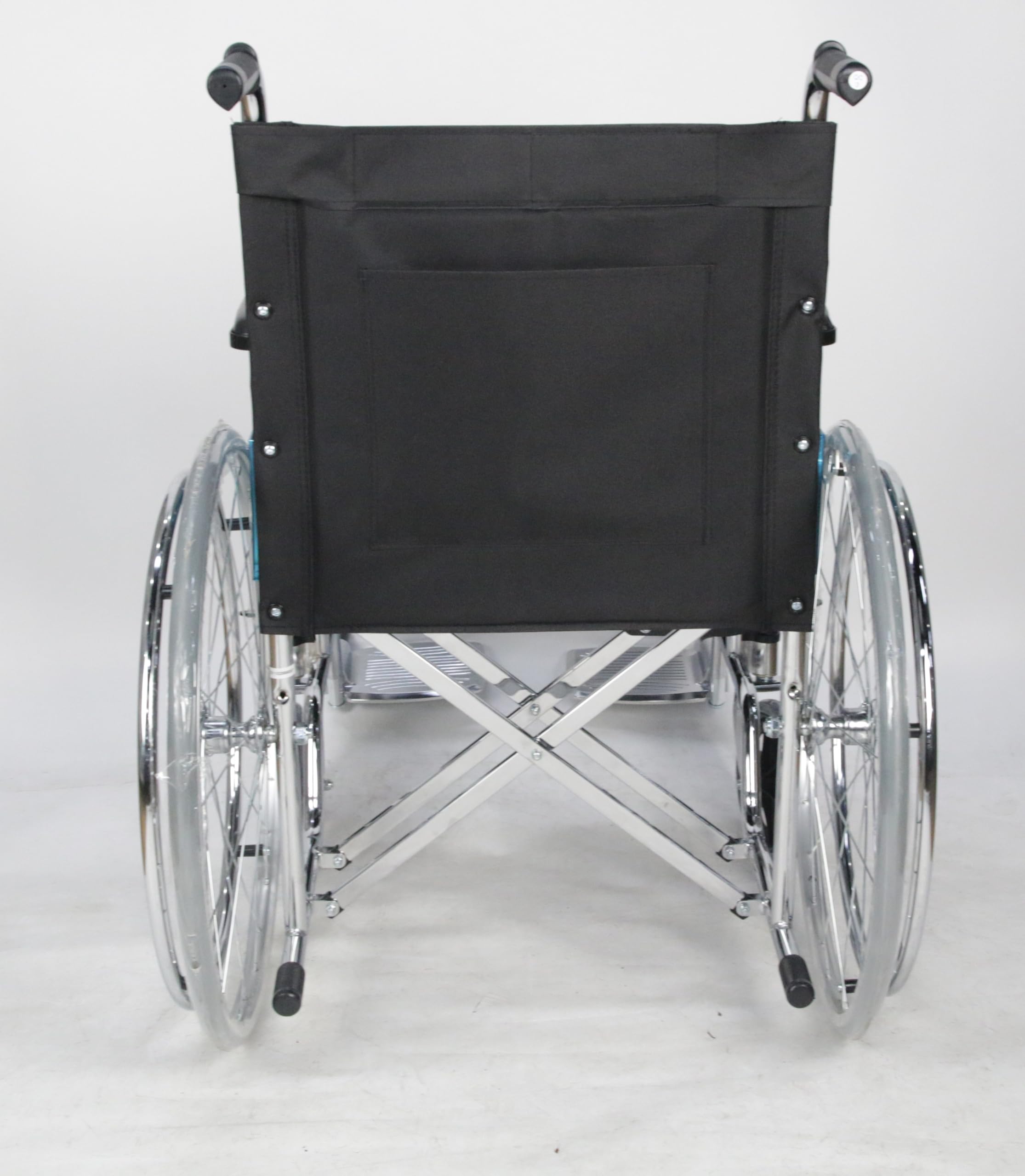 Silla de ruedas plegable, Ligera, Autopropulsable, Freno de estacionamiento, Asiento 46cm, Reposapiés abatibles,Bolsillo Trasero, Reposabrazos acolchados, Resistente,Marca españa