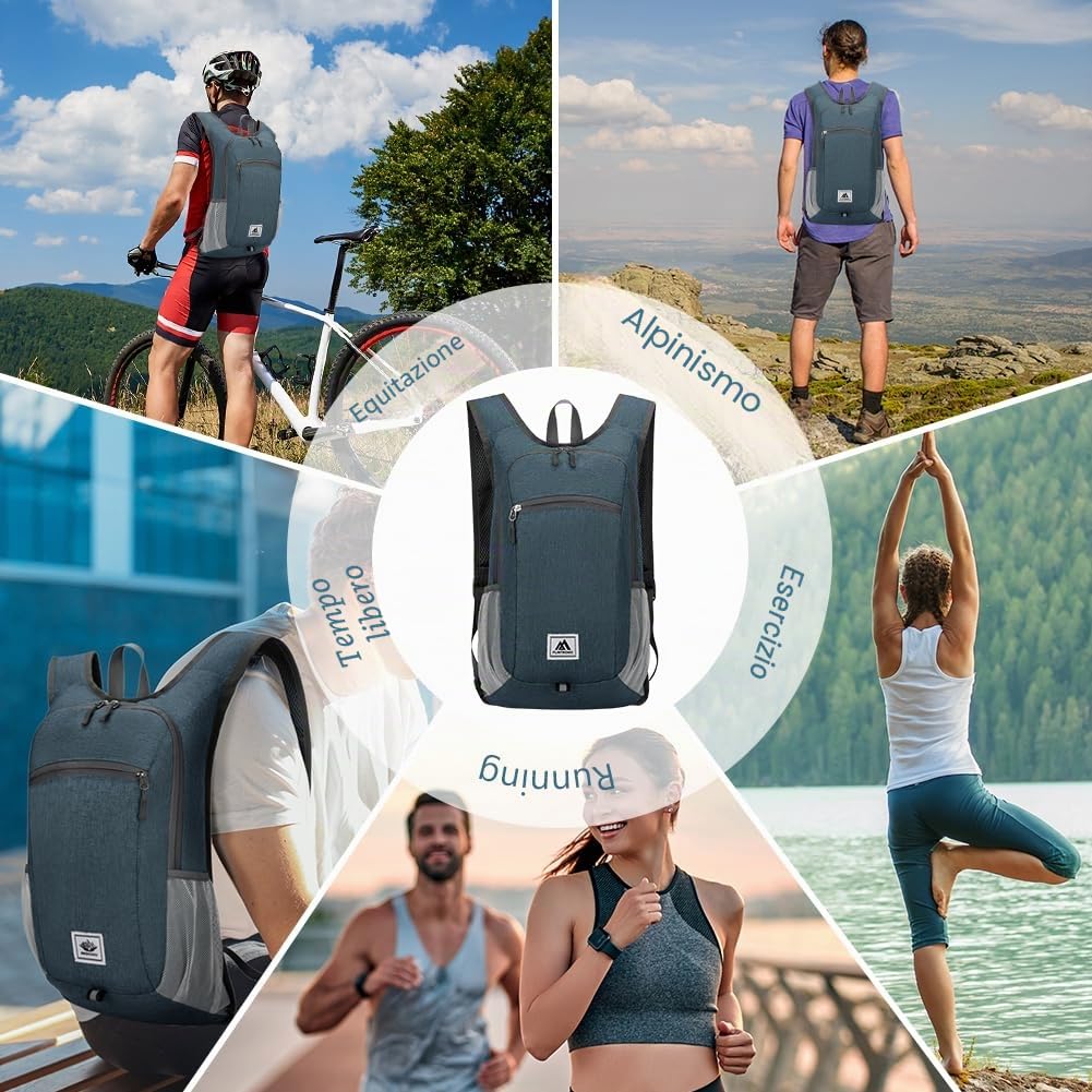 Flintronic Zaino Trekking Pieghevole 16L Ultraleggero Impermeabile per Escursionismo
