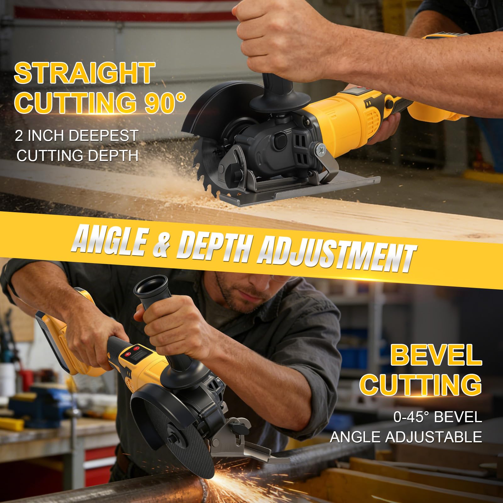 WingFly Amoladora angular a batería para Dewalt 18V, 20V, lijadora inalámbrica profesional, 125mm, motor sin escobillas, protección de disco, para eliminar pintura y mortero (sin batería, sin cargador