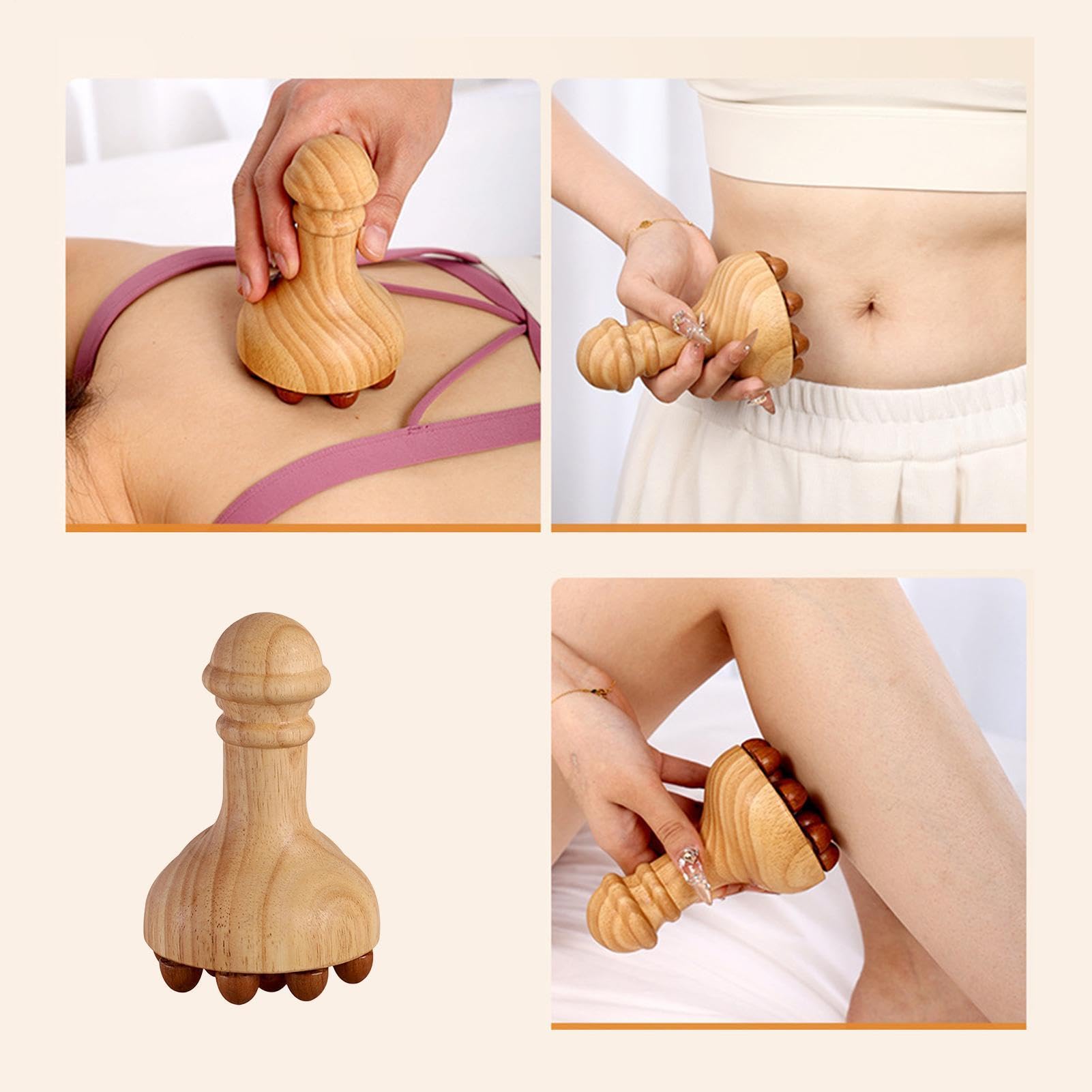 Meridian-Massagebürste für den Körper Holz-Handstimulator Mit 12 Kugeln
