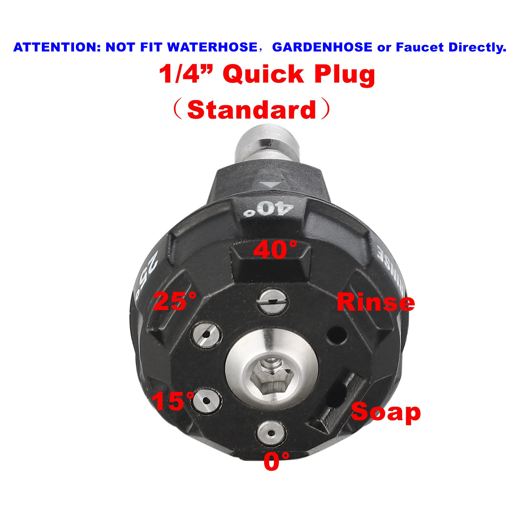 Meteor Blast Pressure Washer Spray Nozzle, 6in1 Quick Change over and