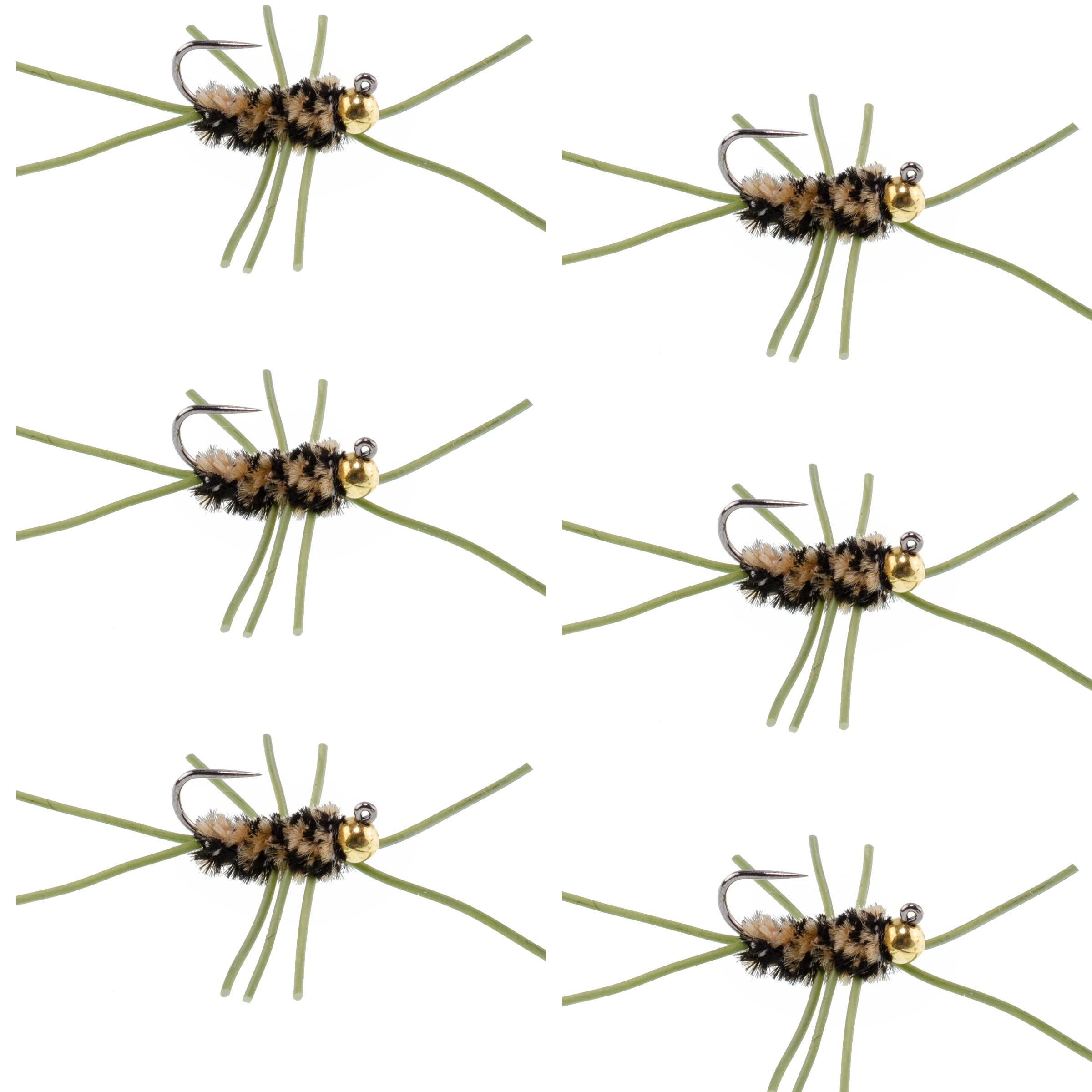 3 Tungsten Bead Girdle Bugs - Pat's Rubber Legs Stone Fly Nymphs For Fly Fishing