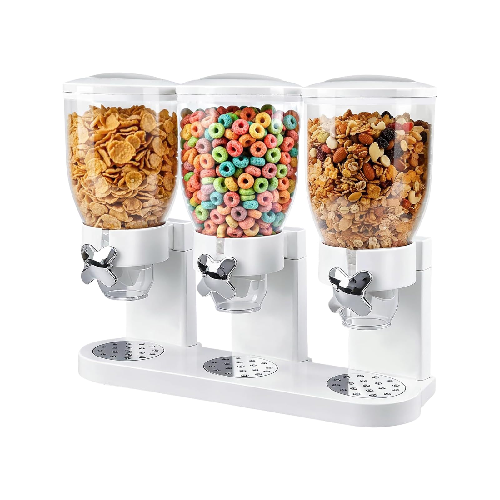 Felenny Triple Food Dispenser Cereal Dispenser Countertop