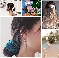 Vista 3 de THXSILK Bandas elásticas de seda para el cabello, bandas elásticas para el cabello, cuerdas para coleta de caballo para mujer, accesorios