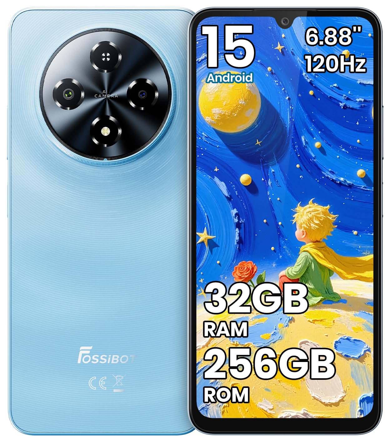 Amazon | FOSSiBOT S5 Pro SIMフリー スマホ 本体 32GB RAM+256GB ROM