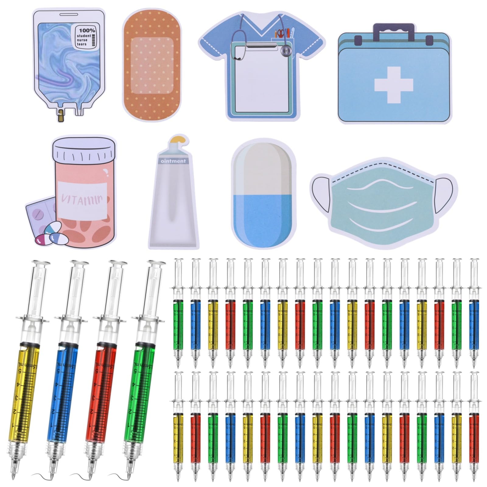 Stylo seringue fantaisie à la clinique ensemble de 240 notes et 40 stylos de poche pour les gardes de nuit