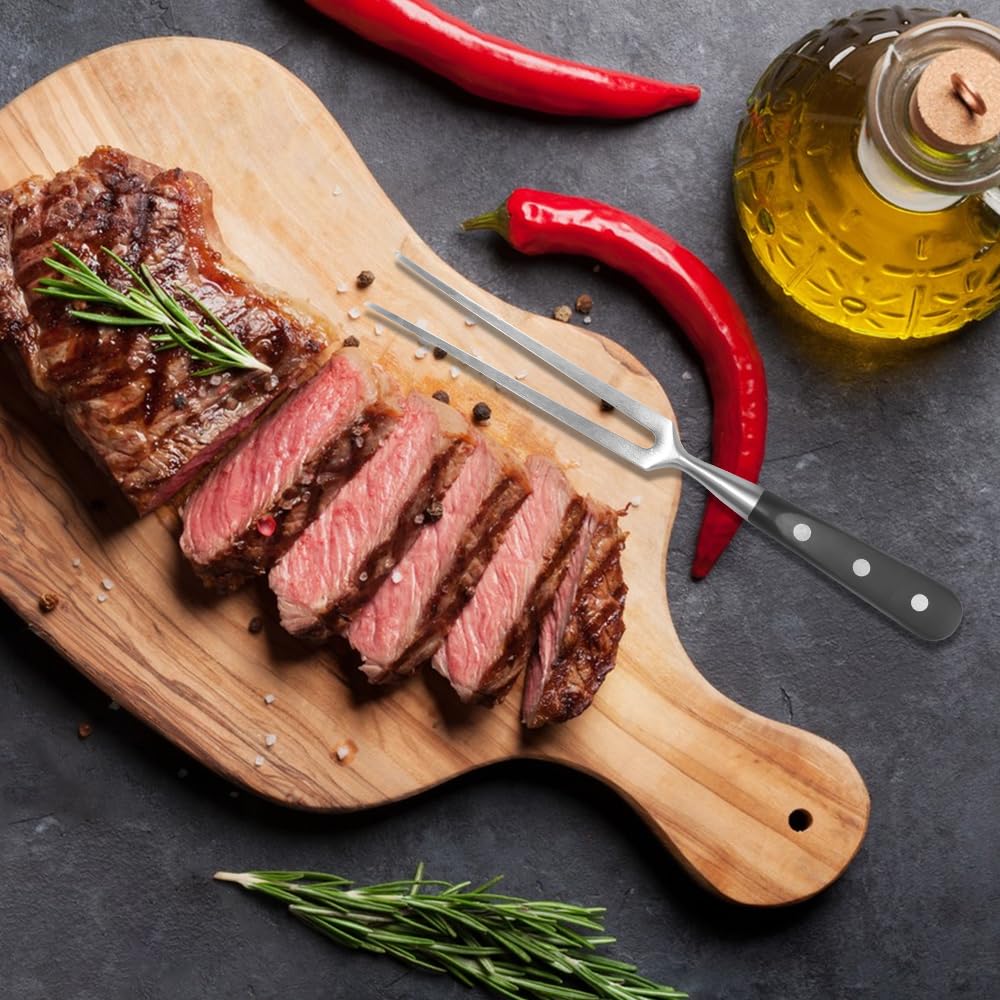 HEKOBAG Forchetta per Carne in Acciaio Inox - Da Barbecue e Arrosti, Lama 19 cm