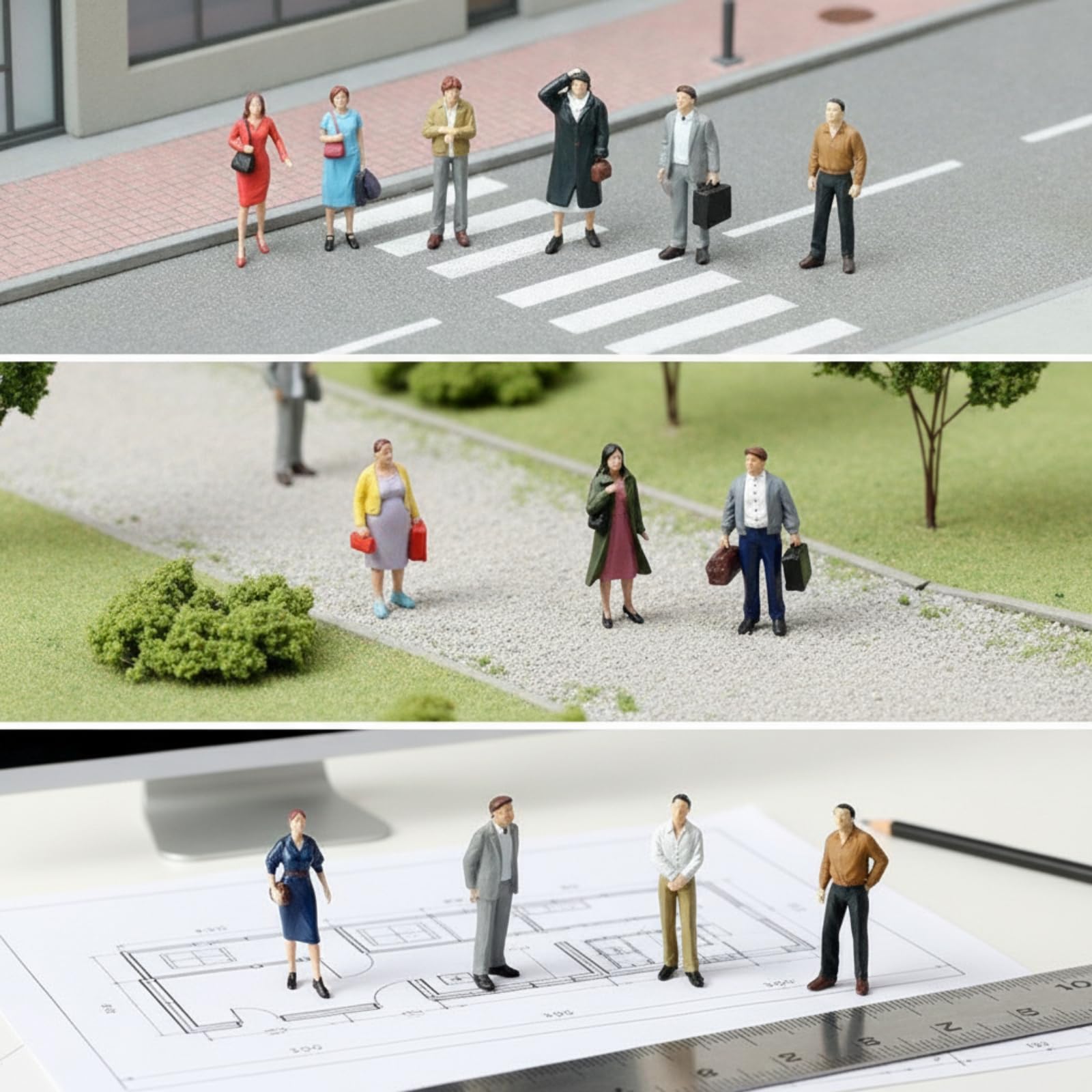 Colcolo 12 Pezzi Miniatura in 1:25 Autonte Figurine di Persone in Miniatura Realistico Modellini di Persone per Collezionisti
