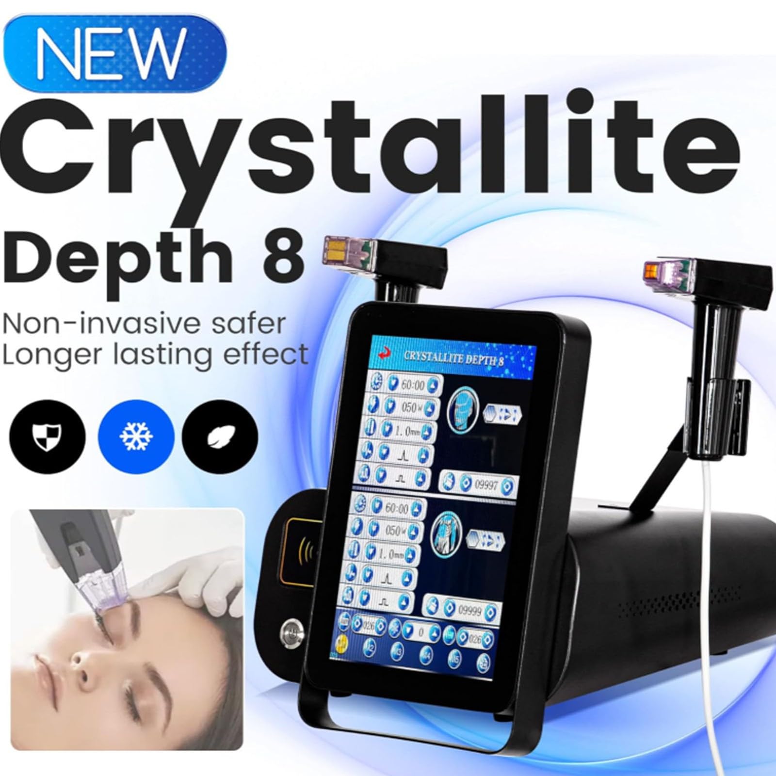 2 In 1 Macchina Bellezza Microaghi Rimozione Cicatrici Acne, Macchina Rassodamento Pelle Microaghi RF 8 Mm Profondità, Macchina RF Frazionata Smagliature Per Lifting Del Viso