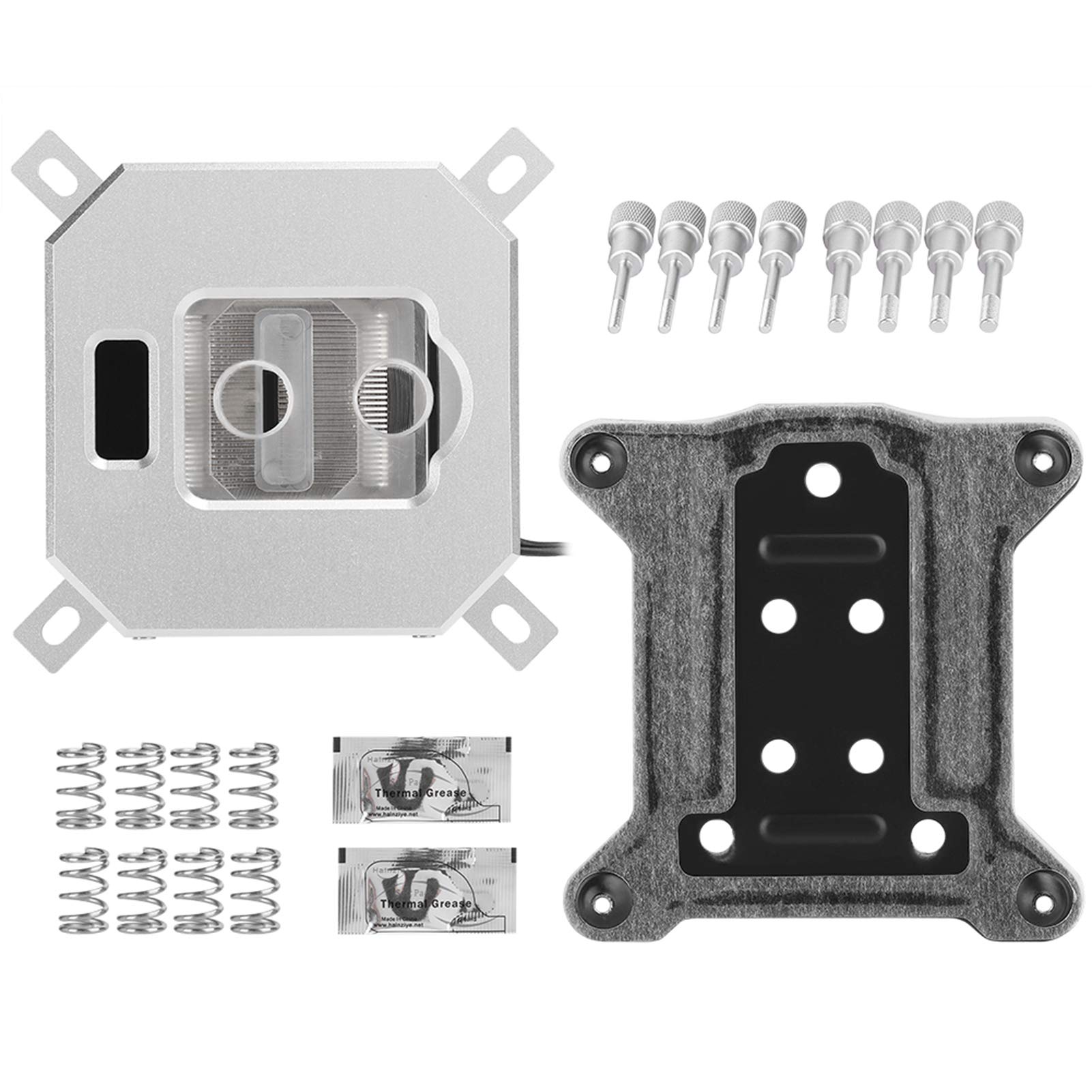 Bloque Enfriador de Agua Accesorio Eficiente para PC con Refrigeración de CPU para, Pantalla LCD RGB para 1150/1151/1155/1156, 1 Bloque Enfriador de Agua 1 Plano Posterior para Jugadores