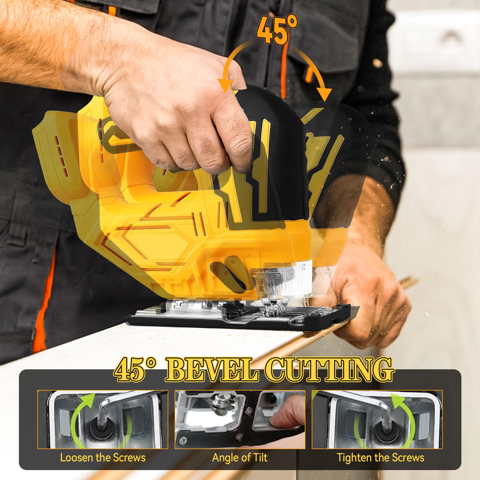 Sierra De Calar Inalámbrica Dewalt 20V – 400W, 2900 RPM Y Corte Biselado 45° (Solo Herramienta)