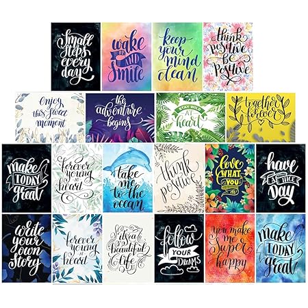 Ewtshop Lot De Cartes Postales De Motivation Avec Dictons Et Citations Langue Francaise Non Garantie Amazon Fr Fournitures De Bureau