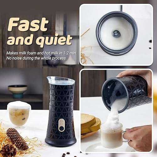 Miniatura 6 de Espumador de leche, espumador de leche eléctrico 4 en 1 y vaporizador, máquina automática de espuma caliente y fría de acero inoxidable, calentador