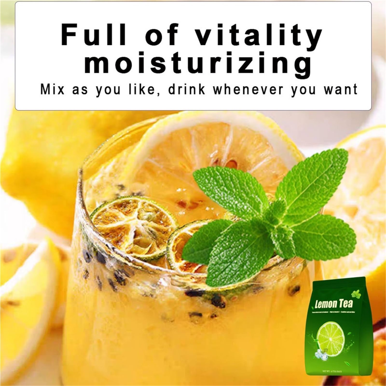 Herbata Detox Lemon Mint – Naturalna Herbata Ziołowa O Lekkim Smaku, Idealna Do Codziennego Orzeźwienia I Oczyszczenia Ciała, Bez Kofeiny(3PCS)