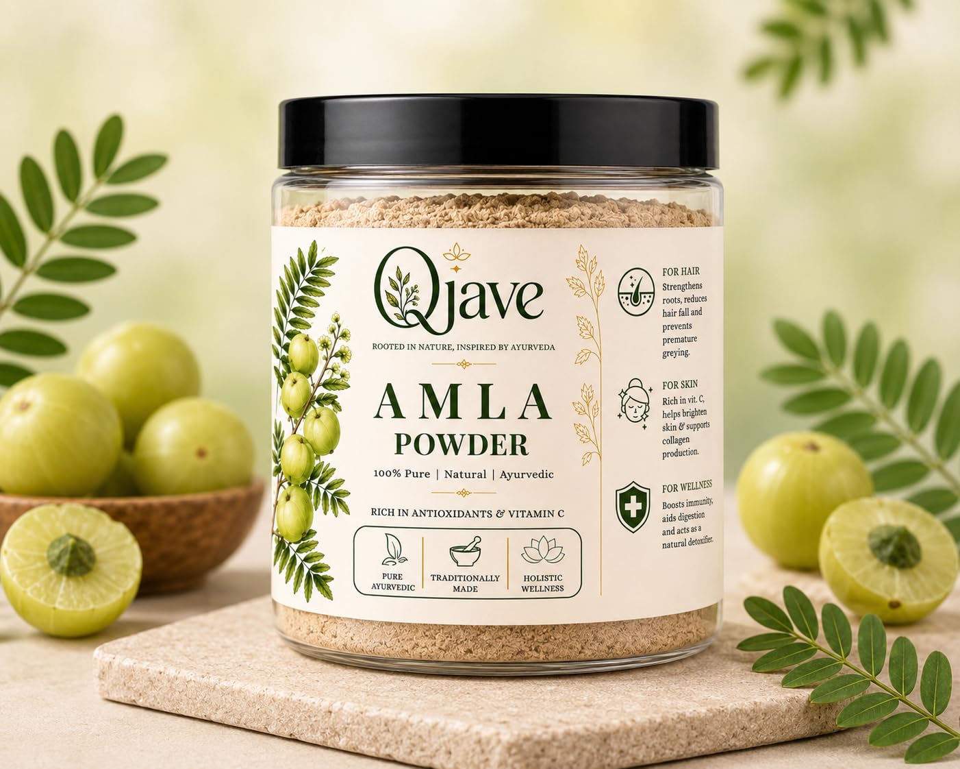 Premium Amla Powder 100g | Pure Indian Gooseberry Powder for Hair Growth, Hair Fall Control & Scalp Care | Natural Face Pack for Glowing Skin | Chemical Free Herbal-image-31