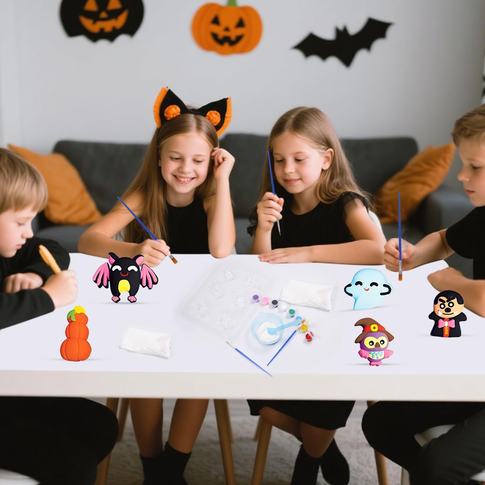 F Kit de Peinture au Plâtre pour Filles, Ensemble d'Artisanat Diy, Activité Créative d'Art pour Enfants