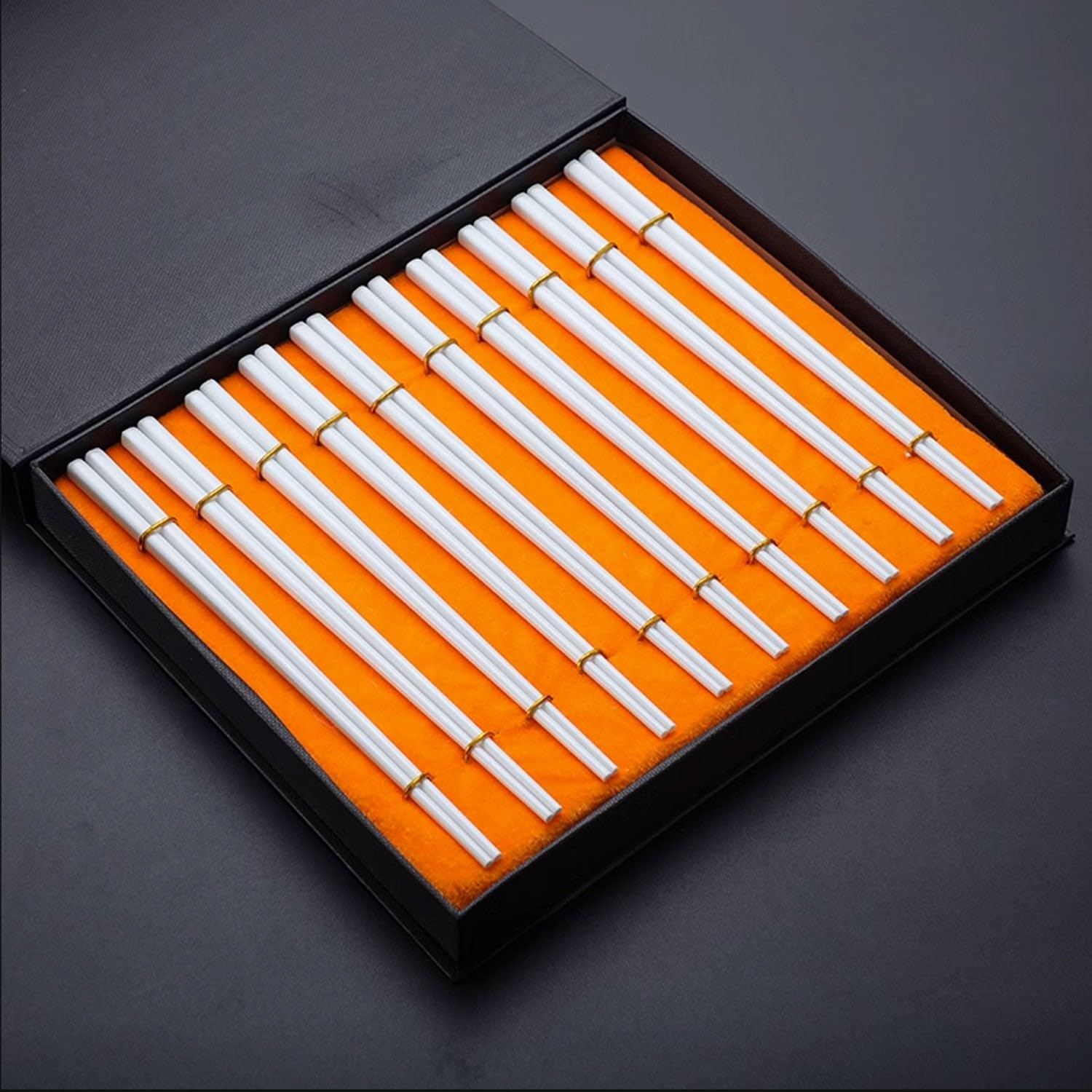 Baguettes en métal réutilisables, en Porcelaine osseuse, antidérapantes, Haut de Gamme, pour la Maison, en céramique, 10 Paires，E 25cm