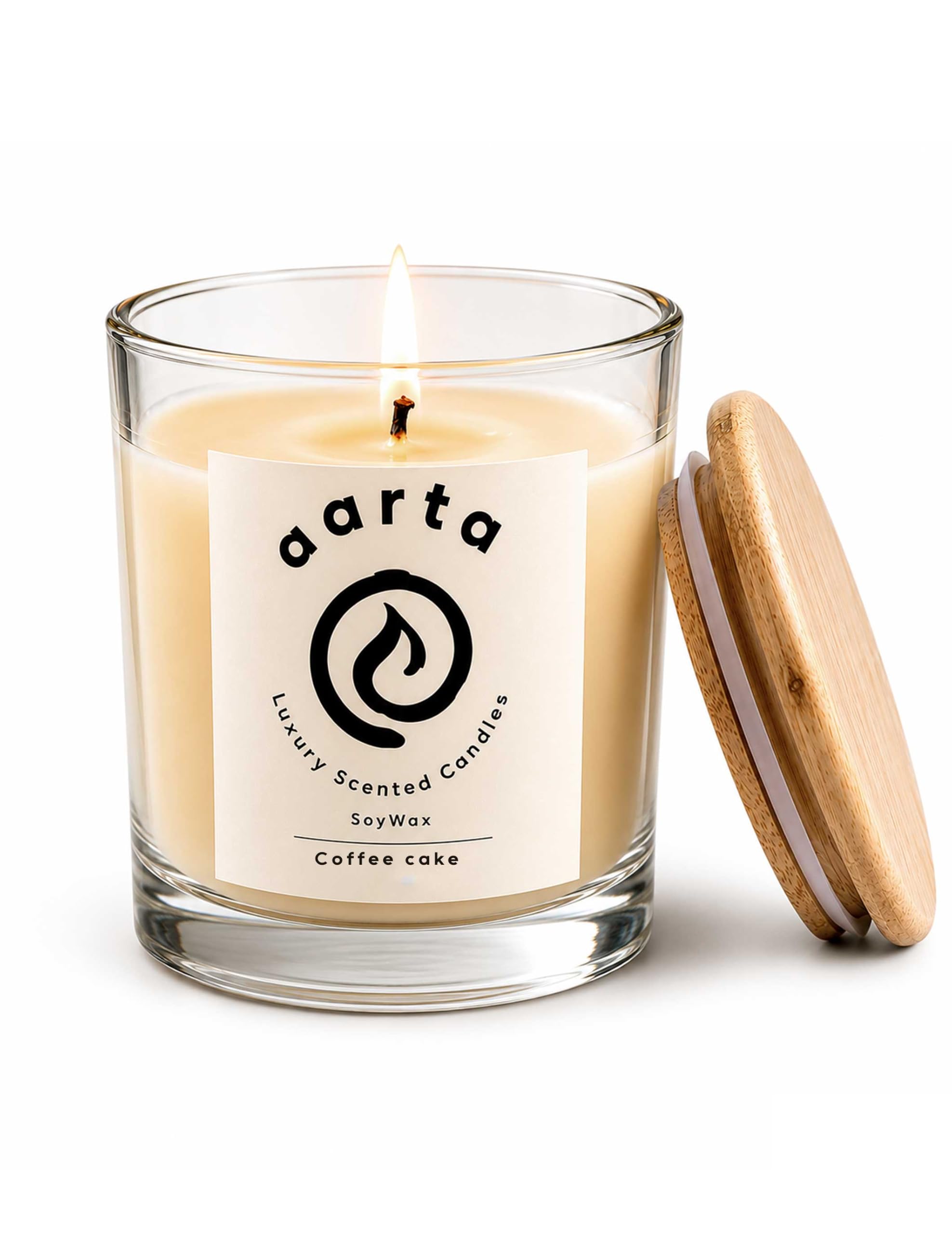 Aarta Scented Soy Wax Candle, 200g | 100% Natural Soy Wax | Lead-Free Cotton Wick | Up to 18 Hours Burn Time | Home Fragrance, Relaxation & Gift (Coffee Cake)-image-38