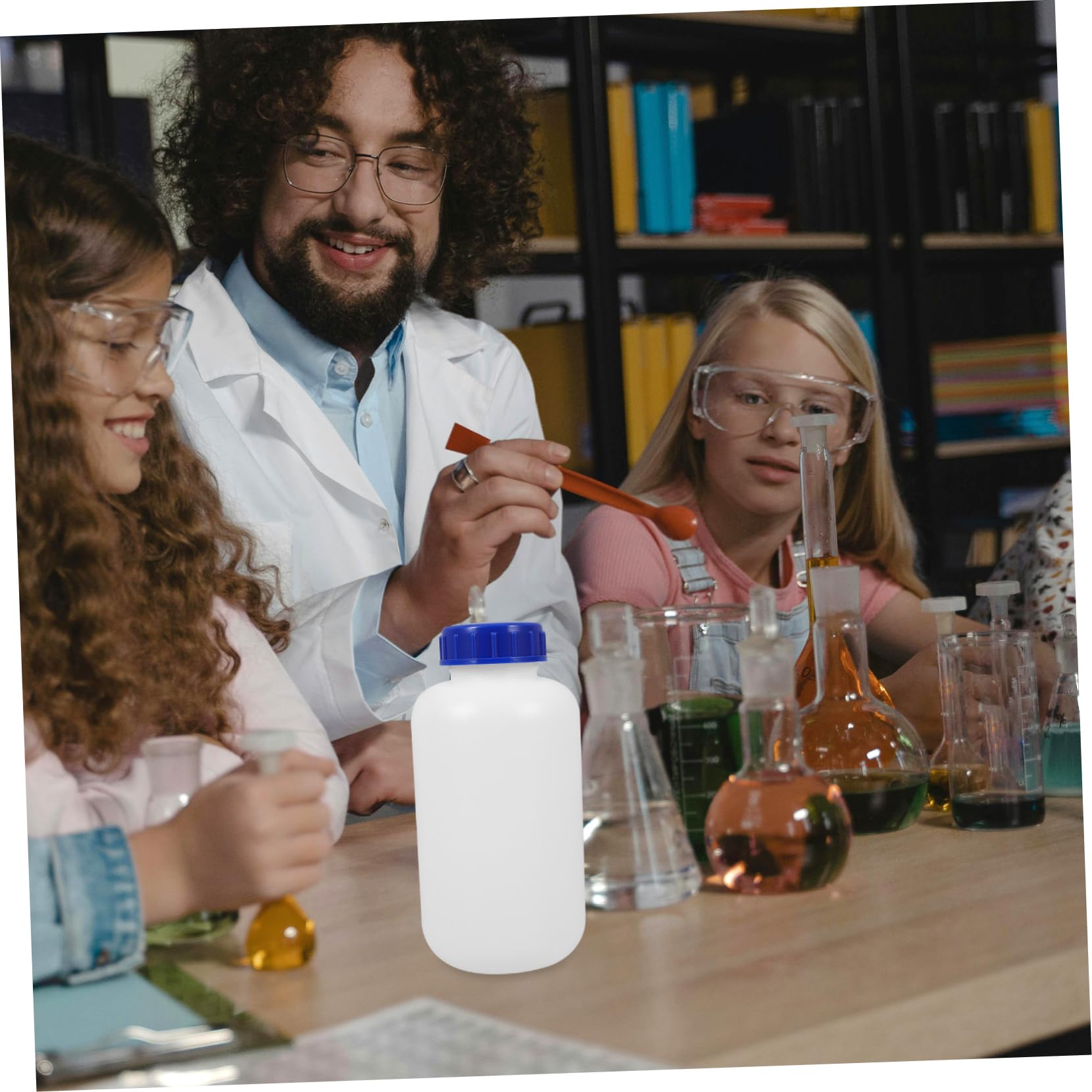 Cabilock Thickened Plastic Sample Bottles 1l Liquid Storage Bottles Cap Containers