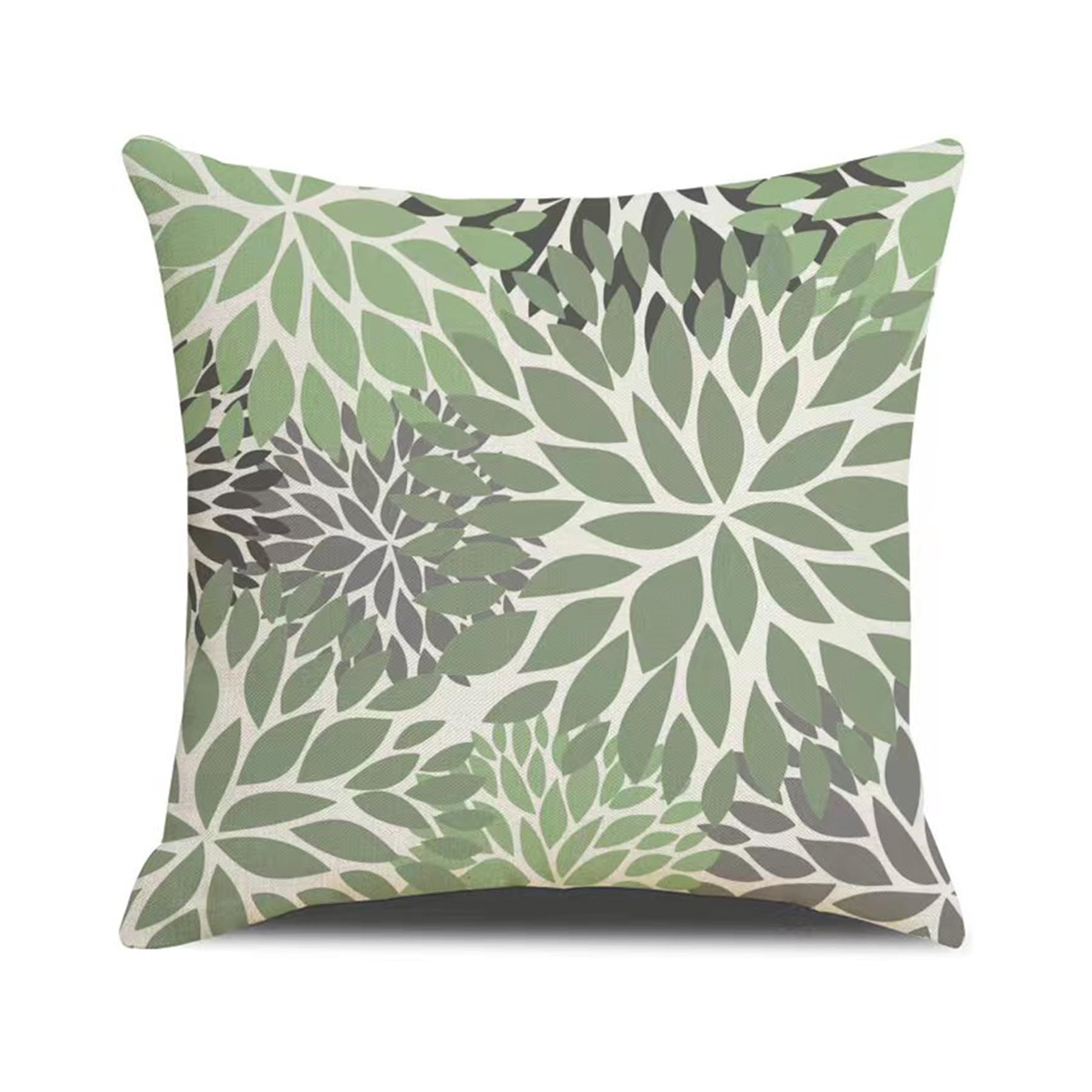 Set 4 Federe Cuscino 40x40cm - Stampa Floreale Margherita Grigio, Cotone E Lino - Foto 6