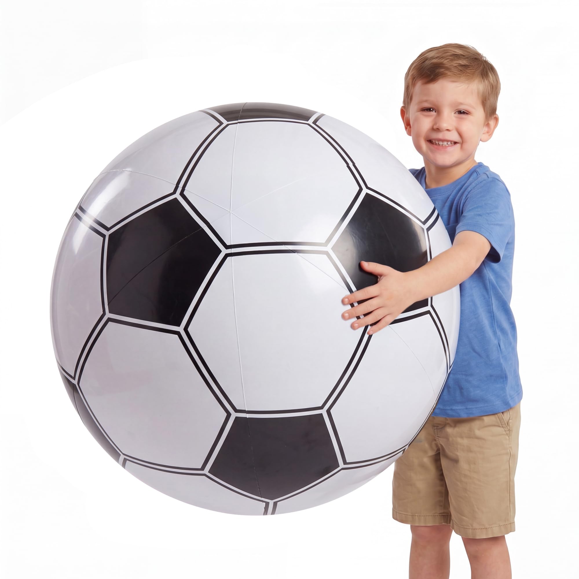 Photo 1 of 24-Inch Giant Inflatable Soccer Balls - Blow Up Party Decoration - 3 Pack
