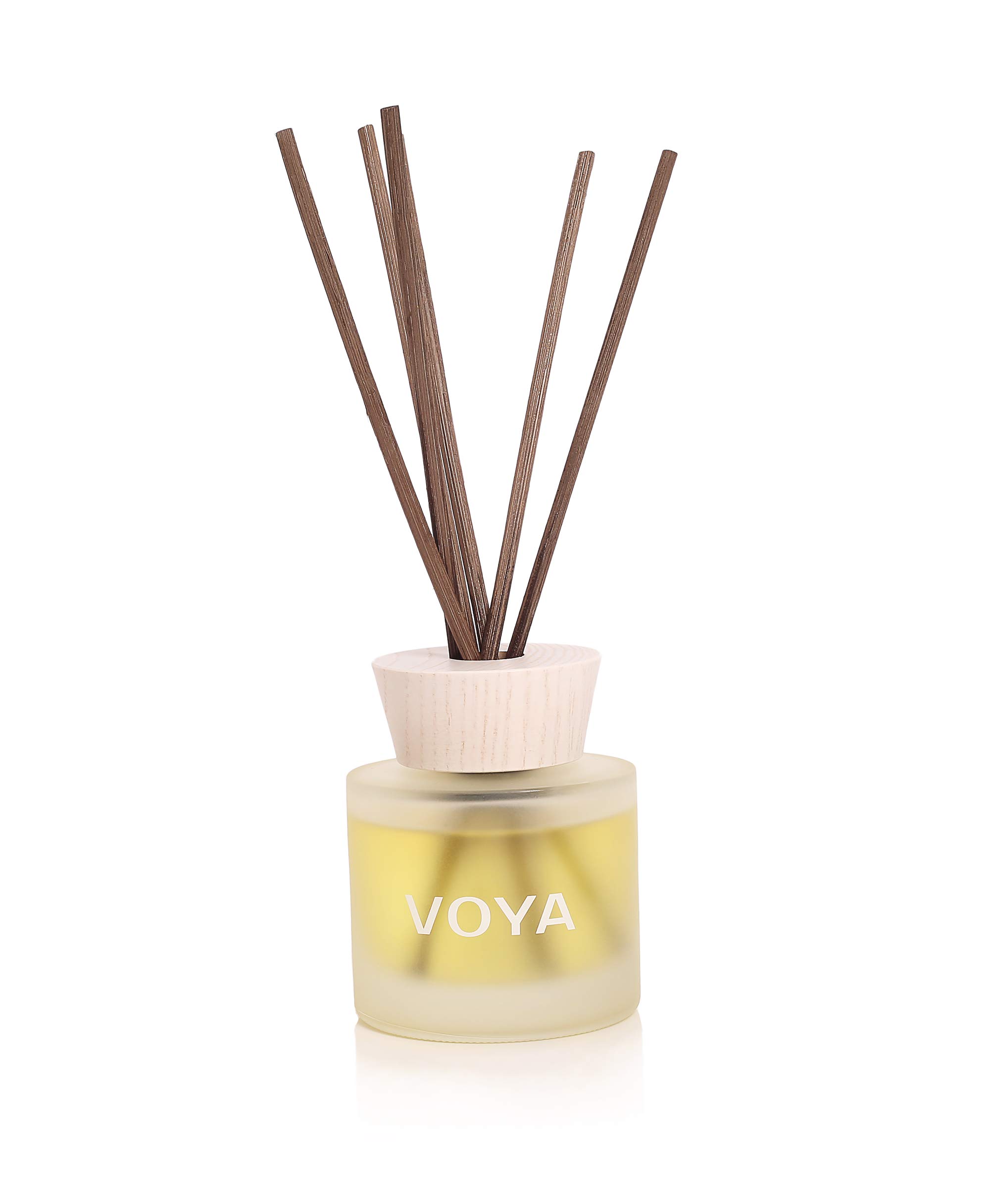 VOYA Cedarwood and Bergamot Reed Diffuser Set, Natural Reeds Sticks, Cedarwood, Bergamot, 100ml.