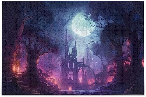Dark Forest Jigsaw Puzzles 500 Pieces for Adults,Learning Educational Puzzles,Difficult and Challenge Families Toys with Mesh Storage Bag 2012138