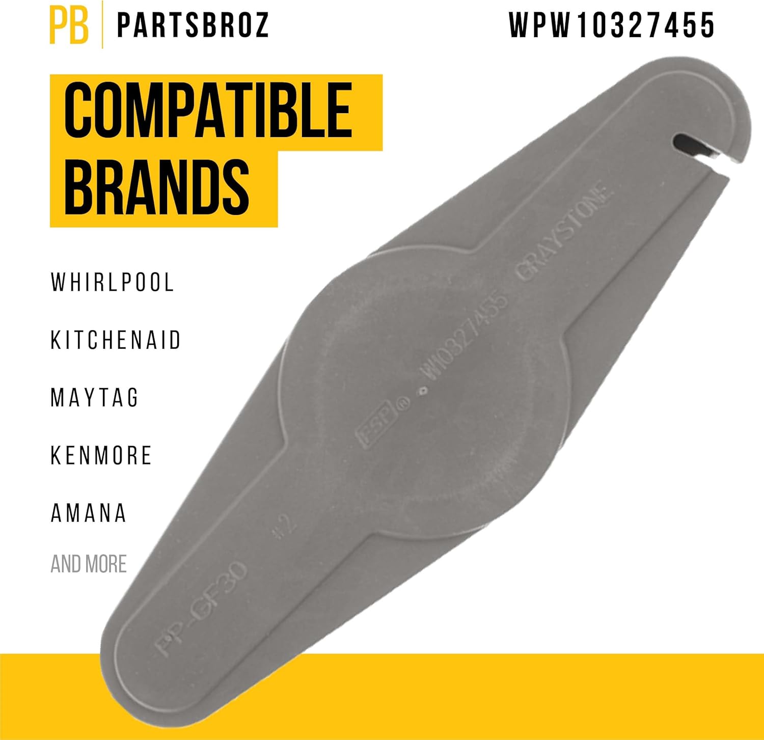 PartsBroz W10327455 WPW10327455 Upper Spray Arm - Compatible With Whirlpool Kenmore KitchenAid Maytag Dishwasher - Replaces AP6019626 1937861 PS11752935 WDT730PAHZ0 WDT970SAHZ0 WDT750SAHZ0 WDTA50SAHZ0 image 2 of 7 B09Y2HP1LS
