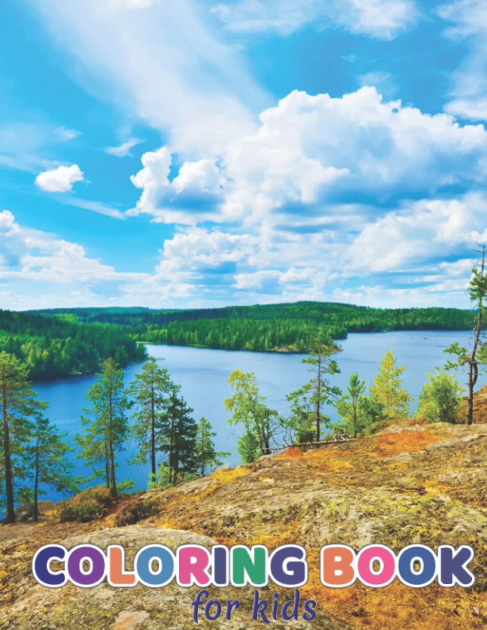 Coloring Book for Kids: St Patricks Day, Flower, Dinosaur For Boys and Girls Ages 2-8 for Girls, Kids, Teens and Women Gift for Toddler, Preschool ( Landscape-Of-Saimaa-Lake Colouring Book Kids )