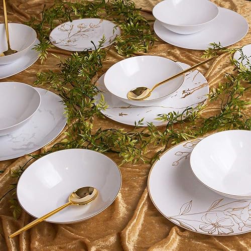 Miniatura 5 de 16 onzas, 40 unidades Tazones de sopa de fiesta orgánicos de plástico blanco Premium pesados elegantes platos desechables