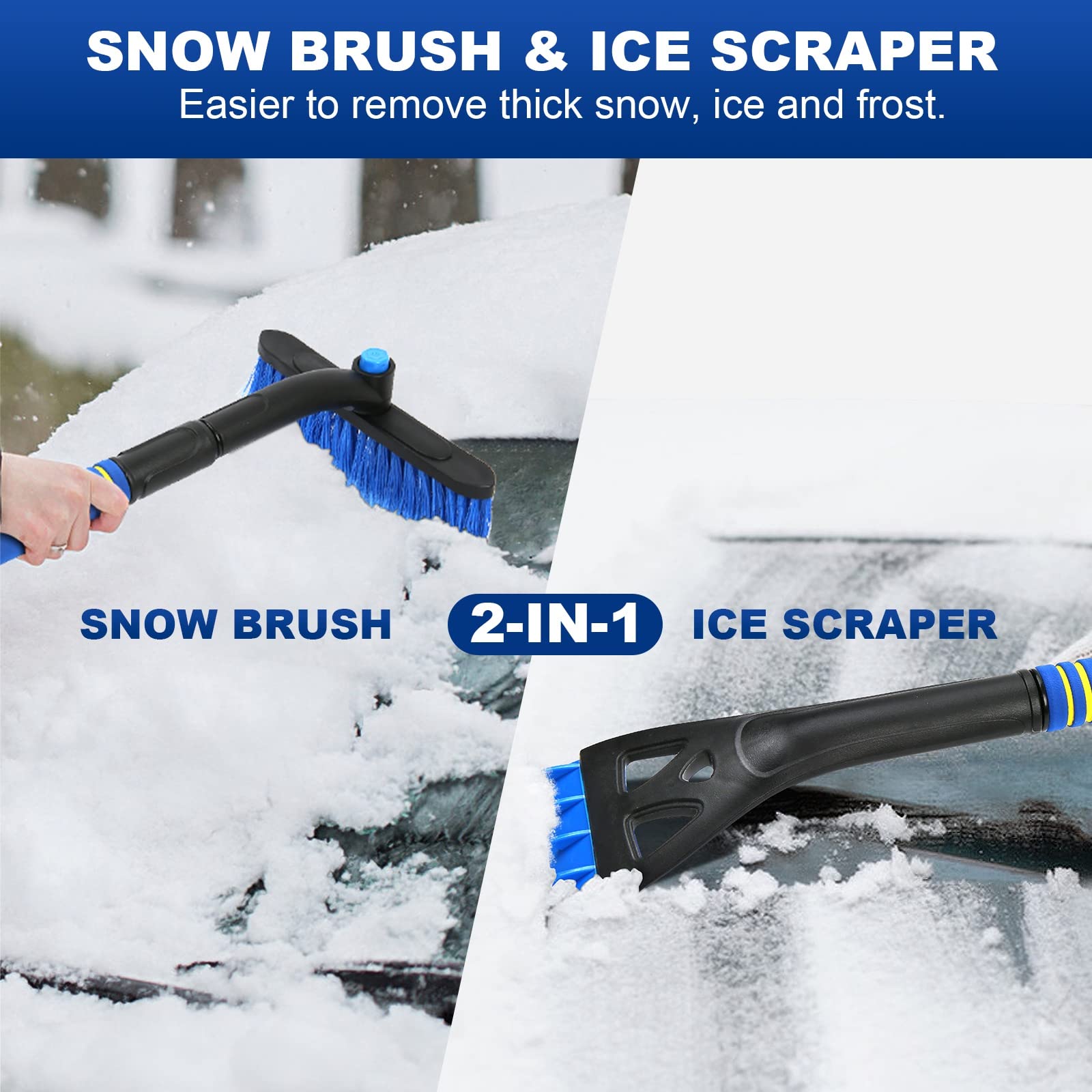 34 Extendable Ice Scrapers for Car Windshield 2-in-1 Snow Brush for Car Snow Scraper for Car Snow Scraper — view 8