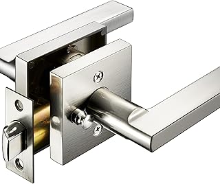 Keyless Entry Door Lock Mechanical Door Lock- Heavy Duty Front Door Lock Set Entry Door Lock Door Handle Lever for Bedroom Home Office, Reversible for Right & Left Sided Doors