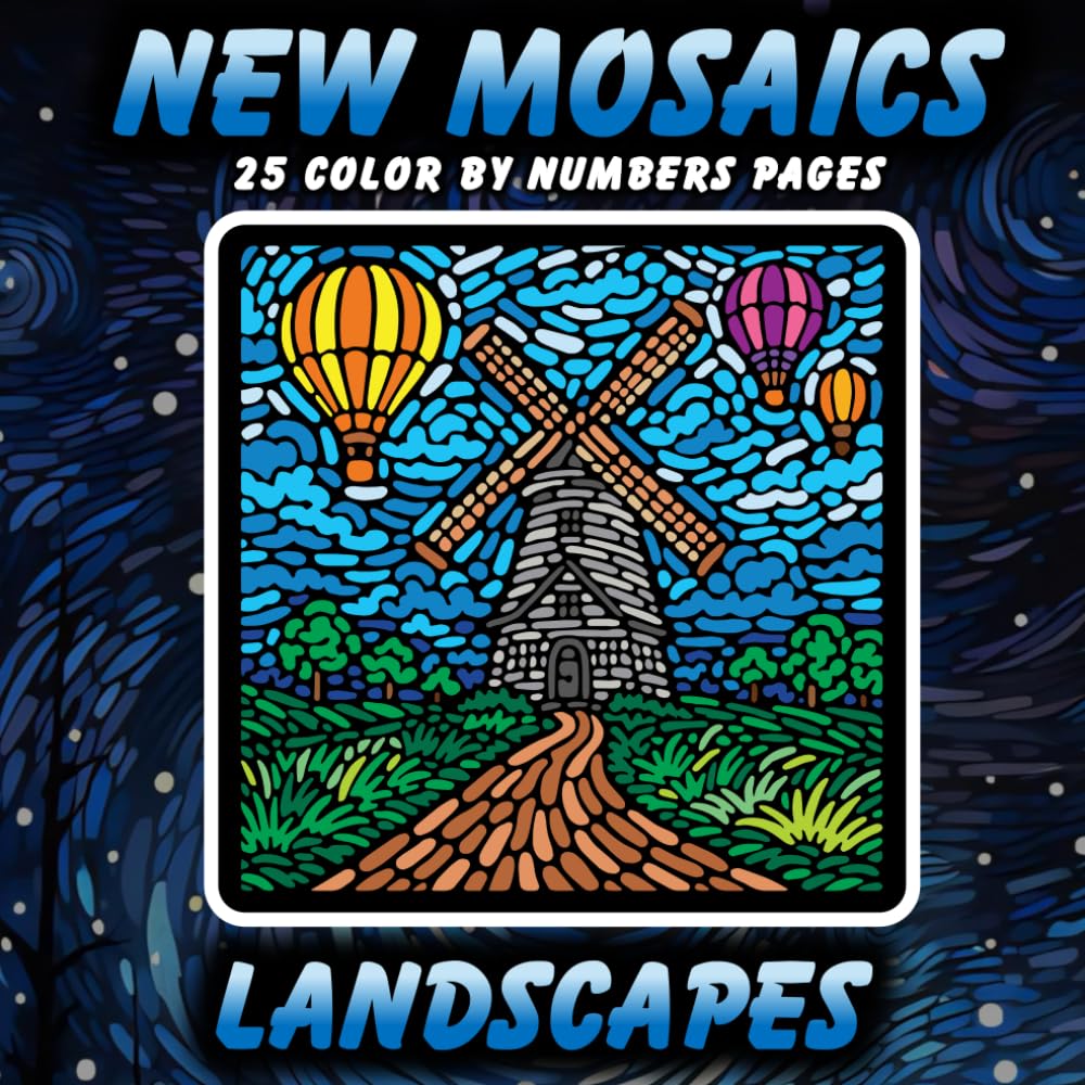 New Mosaics Coloring Book: Landscapes theme