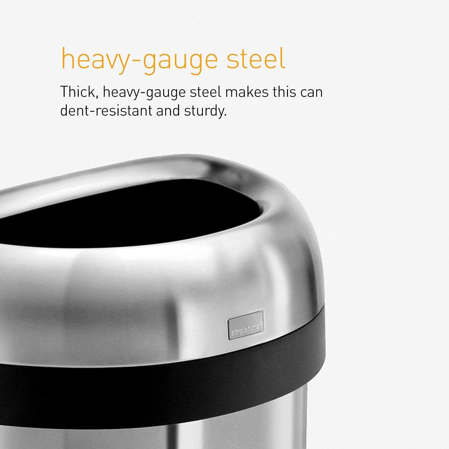 Prоmо 40% оƒƒ simplehuman 60 Liter / 15.9 Gallon Large Semi-Round Open Top Trash Can Commercial Grade Heavy Gauge, Brushed Stainless Steel Blасk Frіdау - 50% оƒƒ simplehuman 60 Liter / 15.9 Gallon Large Semi-Round Open Top Trash Can Commercial Grade Heavy Gauge, Brushed Stainless Steel