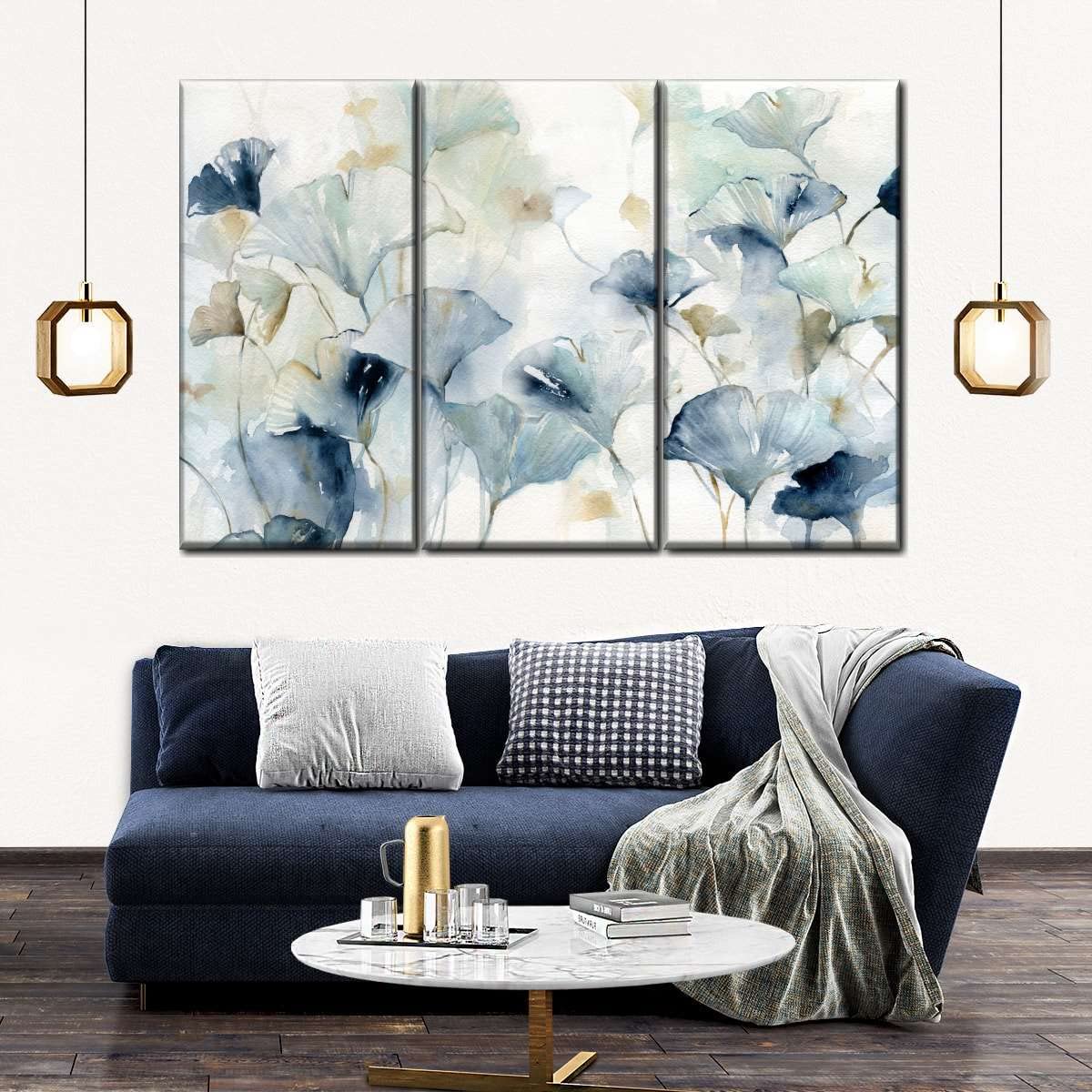 3 Pcs Canvas Wall Art Glorious Ginkgo Decorations Pictures 3 Piece Canvas Wall,Wall Decor for Dining Room Kitchen Canvas Wall Art