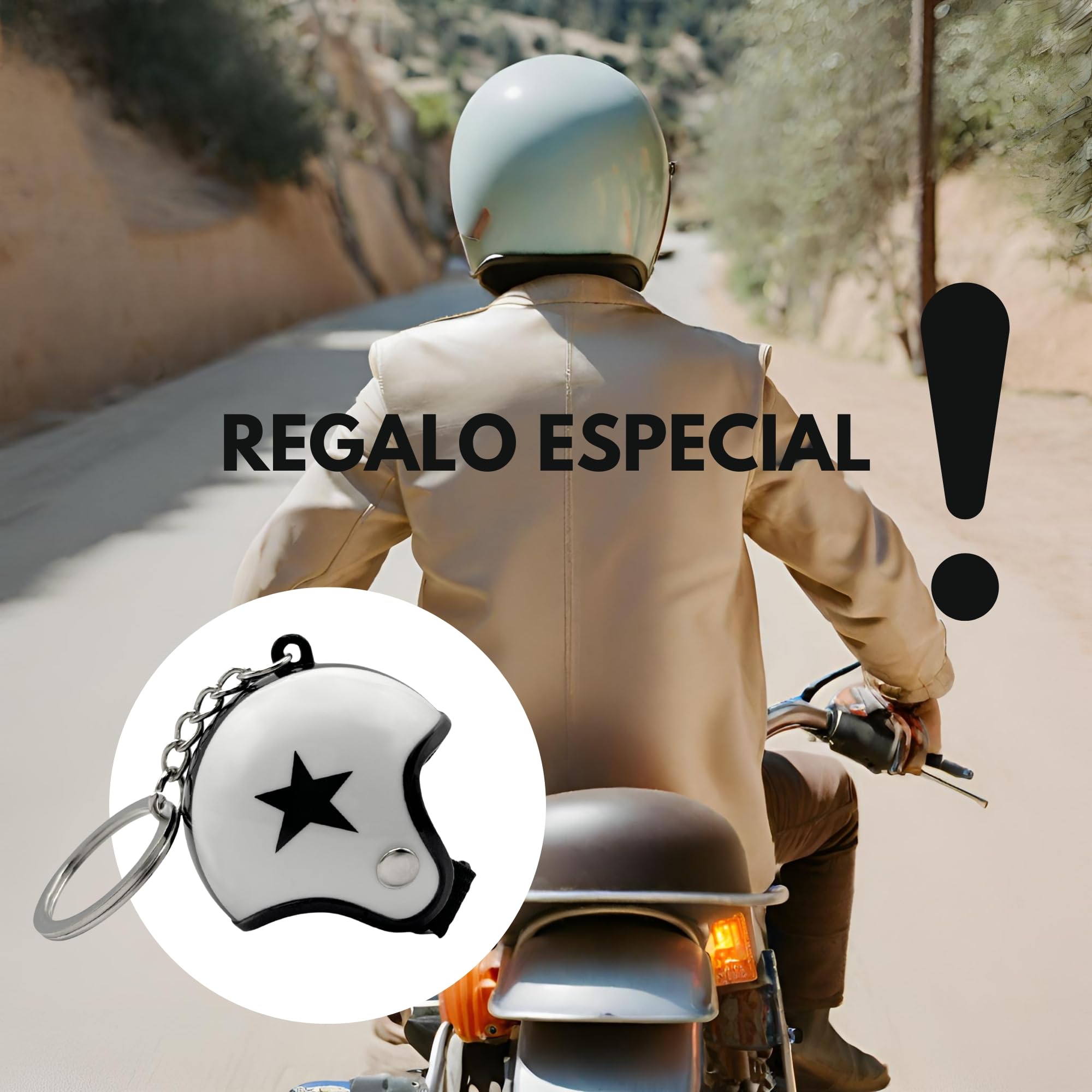 Llavero casco de Moto, Motorcycle Helmet Keychain, Blanco, 1 Unidad - imagen 4