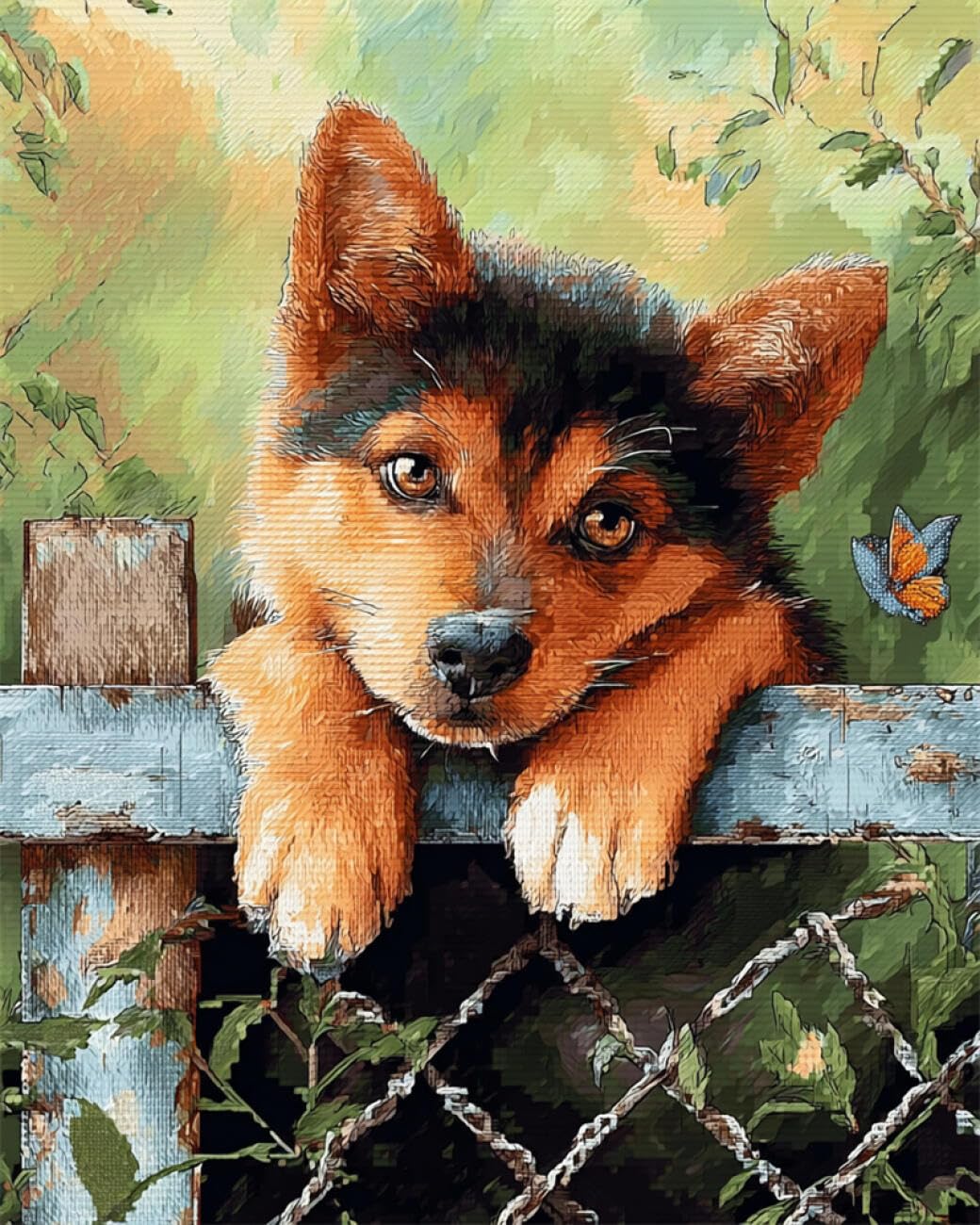 Rkflgew C Diy Embroidery Set Fantasy Dog 50X70cm