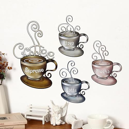 Miniatura 6 de 4 letreros de metal para taza de café para pared, cocina, decoración de pared, decoración de pared, cafetería, cafetería, tienda, hogar, cocina,