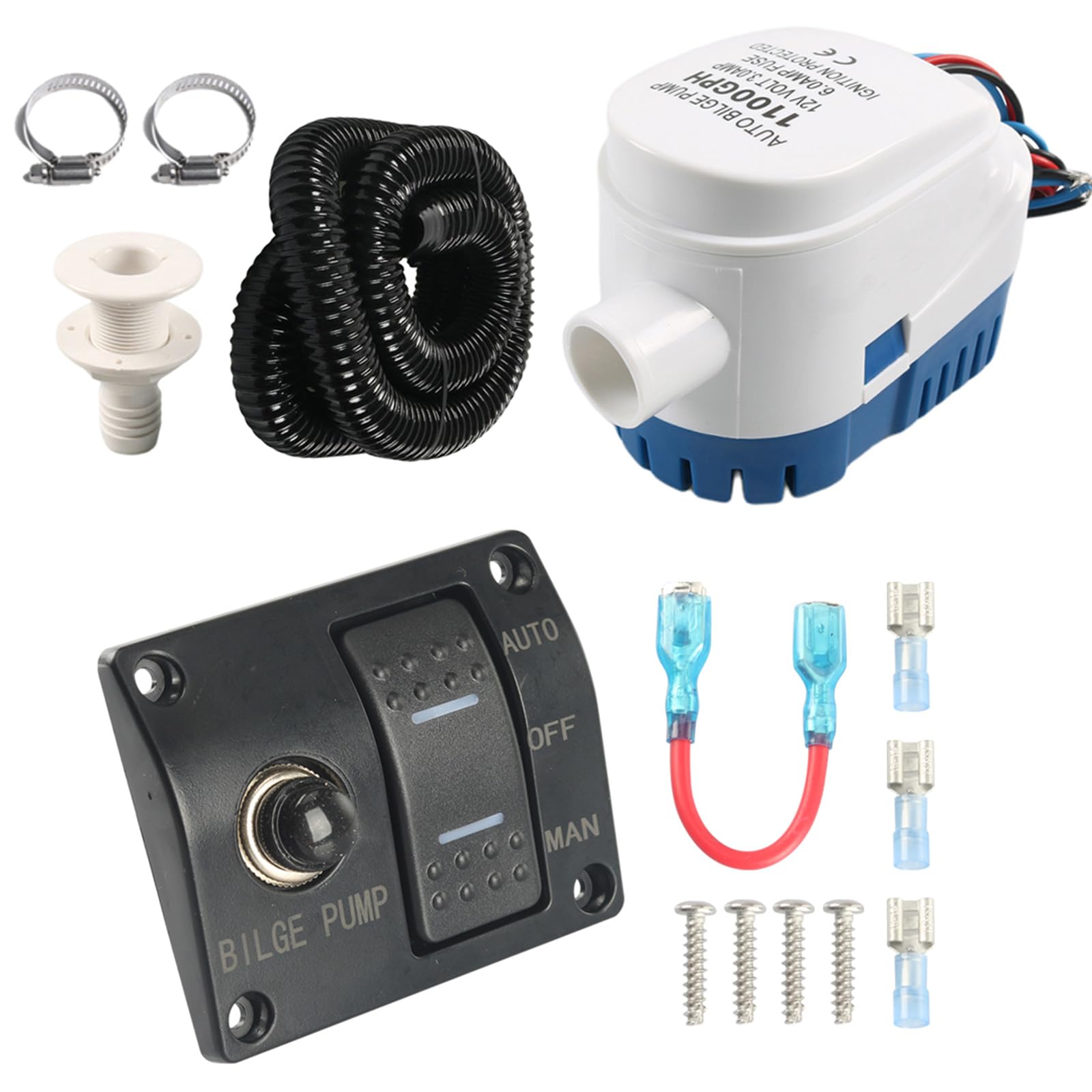 Marine Automatic Bilge Pumps 1100GPH 750GPH Two Rate Water Drainage Systems for Vessels and Kayaks Submersibled Water Pumps