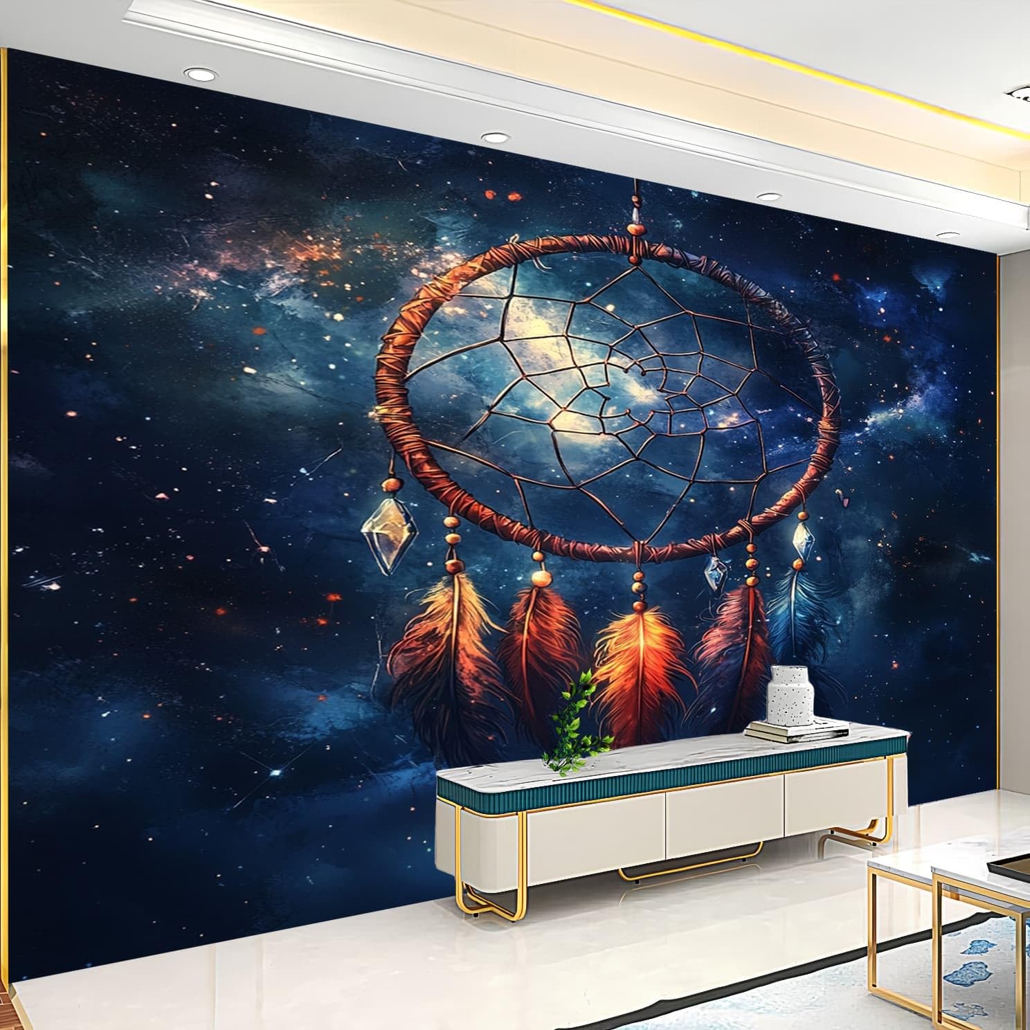 Traumhaft Sternenhimmel TraumfäNger Schlafzimmer Fototapete Wohnzimmern Wandtapete Jugendzimmer Kinderzimmer Vliestapete Blau UV-Beständig Geruchsfrei Wasserdicht Tapeten 250x175 cm