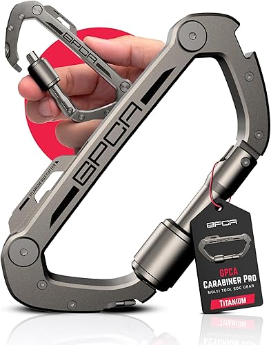 GPCA Clip de mosquetón para llavero, organizador de llaves, llavero, soporte para llaves de automóvil, equipo EDC multiherramienta con abridor de