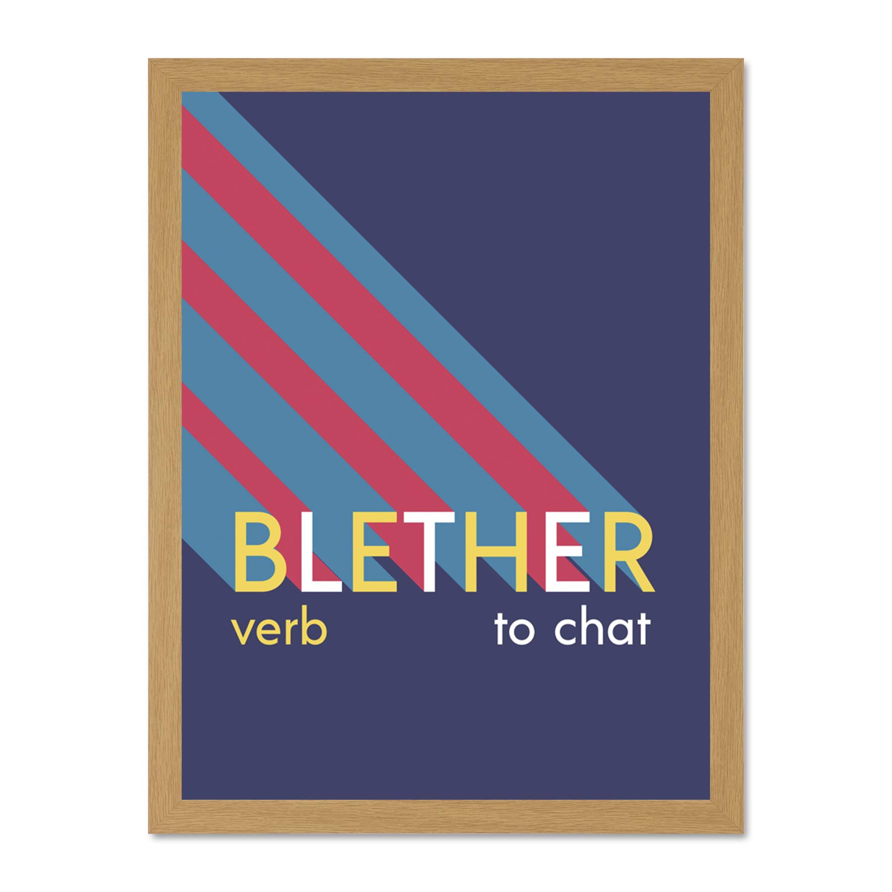 Wee Blue Coo Scottish Definition Blether 18x24 Large Framed Art Print Poster Wall Decor 18x24 inch