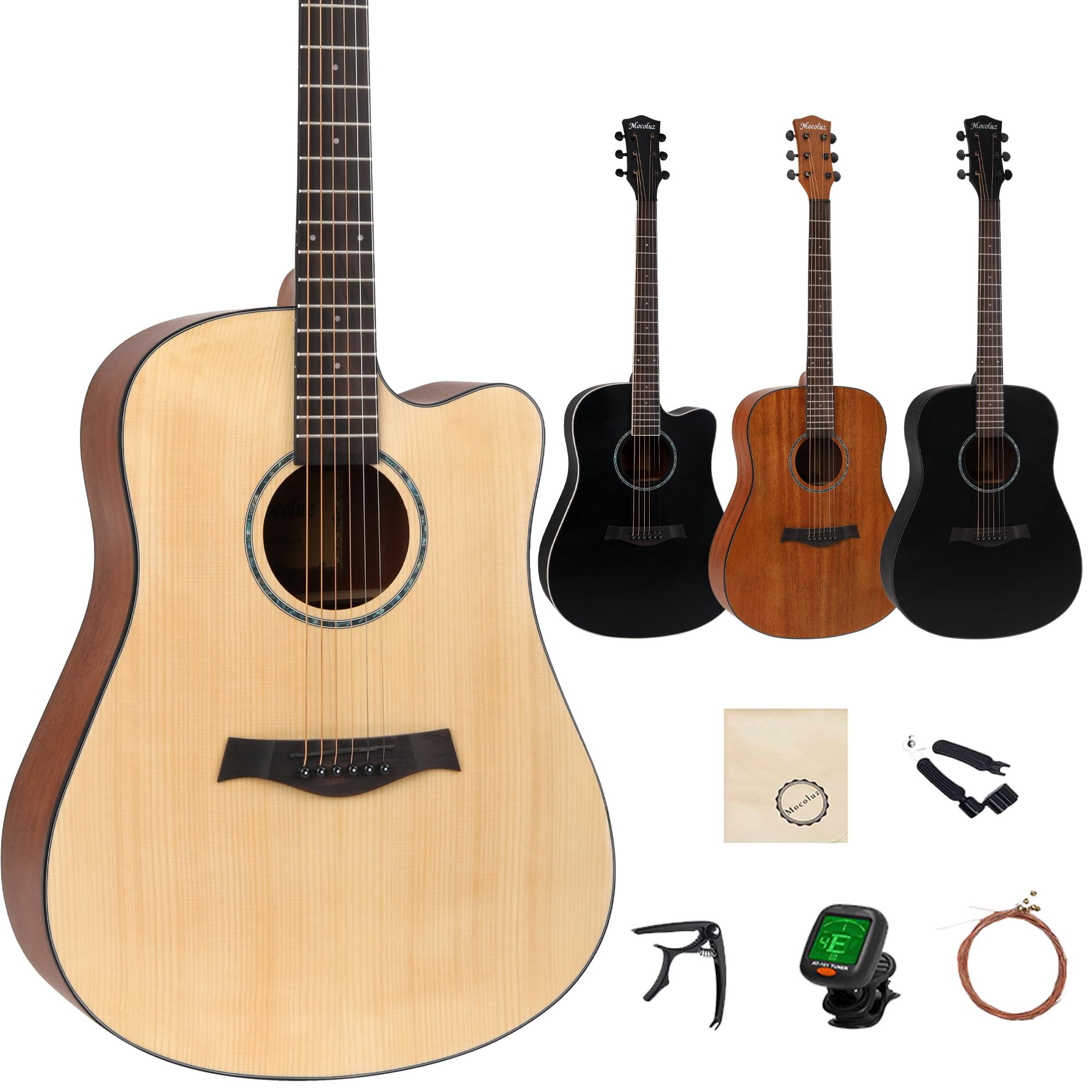 Mocoluz アコースティックギター セット 41インチ マホガニー