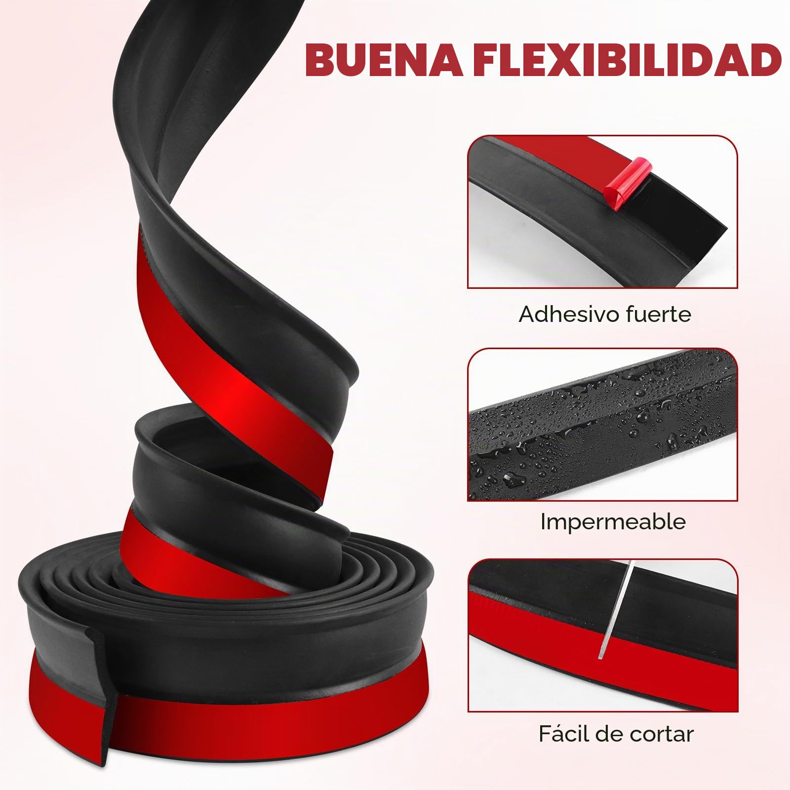 Burlete puerta garaje universal junta para puerta de garaje con clavos (3m, Gomaespuma)