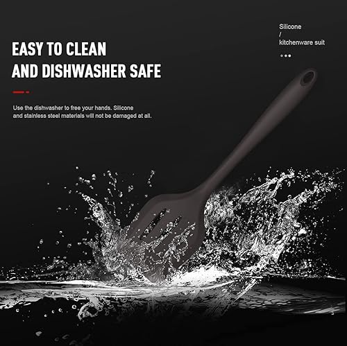 Miniatura 3 de Juego de utensilios de cocina de silicona  446 F resistentes al calor utensilios de cocina, pinzas giratorias, espátula, cuchara, cepillo, batidor,