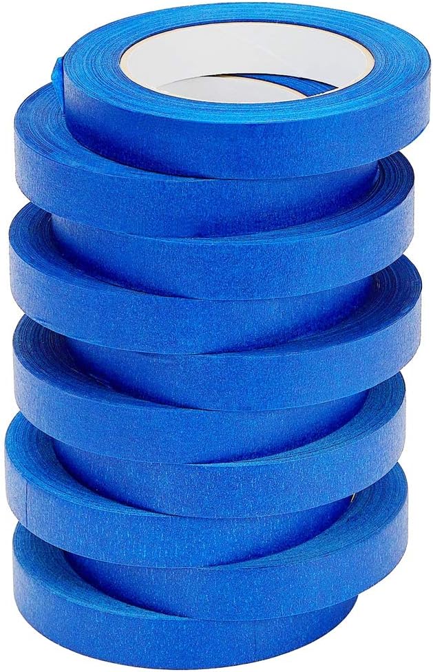- 10 Pack Blue Painters Tape 3/4 inch, Blue Masking Tape Bulk Multi Pack, 0.75 inch x 55 Yards x 10 Rolls (550 Total Yards)
