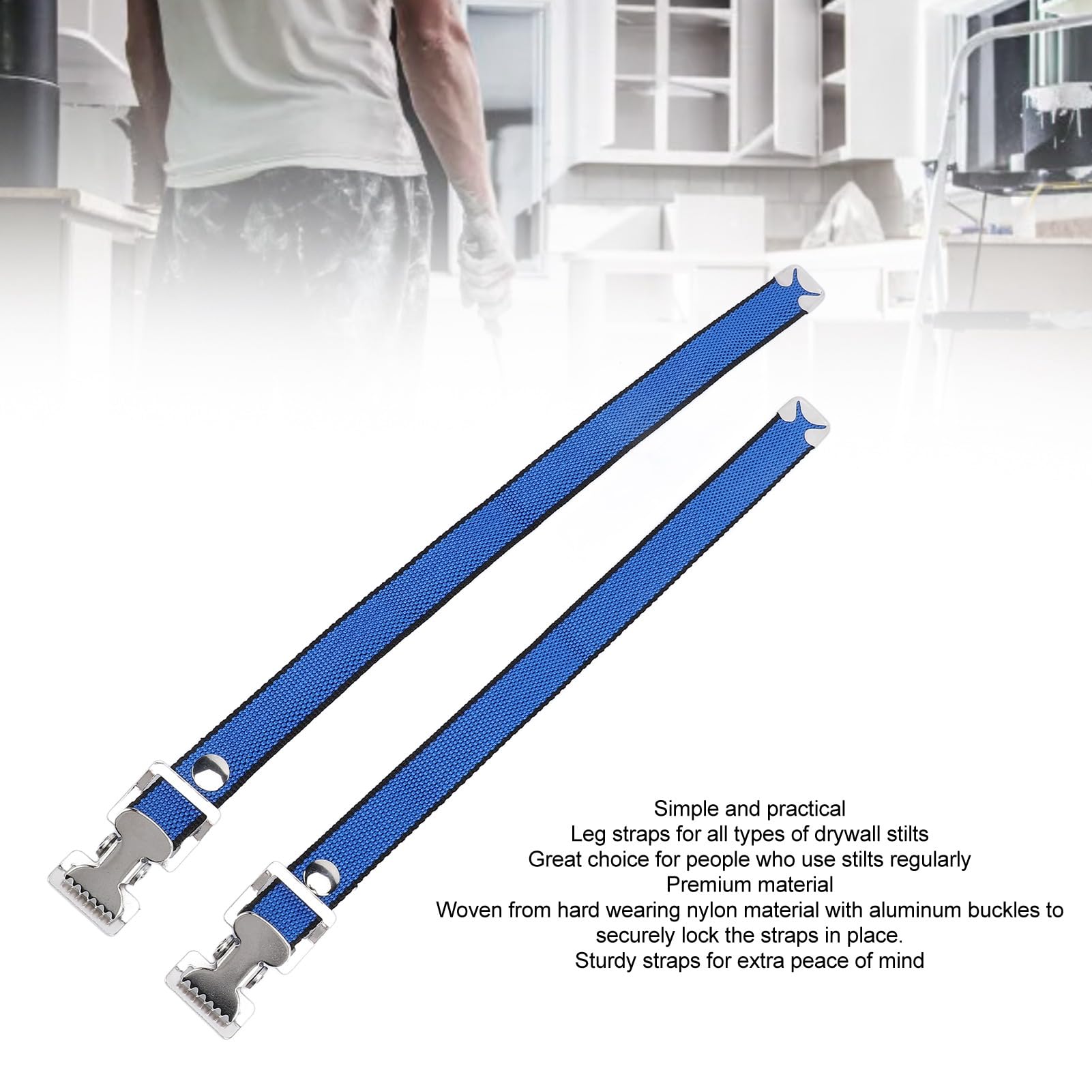 4 Pieces Stilts, Sancos Aluminum Stilts, Stilt Straps Flexible Nylon Aluminum Alloy Buckle Straps Kit (Blue) - Image 2