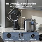 AAOBOSI Portable Range Hood, Countertop Kitchen Exhaust Fan with 3-speed, Low Noise Large Oil Cup, 10 Carbon Filters, Portable Desktop Hood for Apartments, BBQ, Hot Pot, RVs, Black