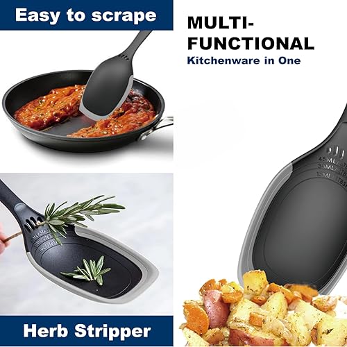 Miniatura 3 de Smart Solution - Cuchara de servir con borde de silicona de grado alimenticio, cuchara de cocina resistente al calor, cucharas de cocina de 13.5